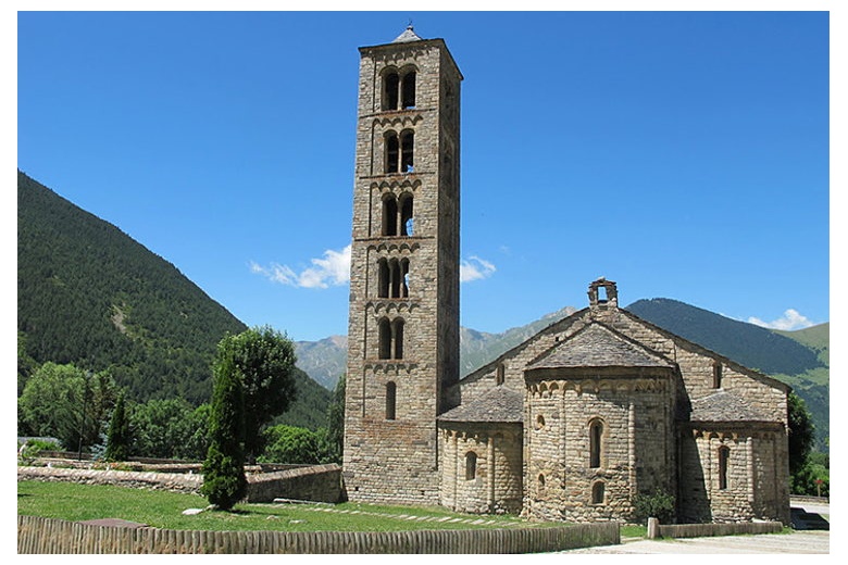 image de l'église de style roman de sainte marie de Taüll située à la Val de Boí